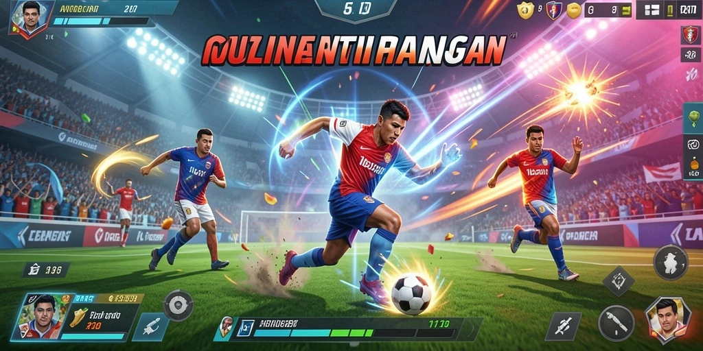 Screenshot menunjukkan karakter utama dengan latar belakang menarik.